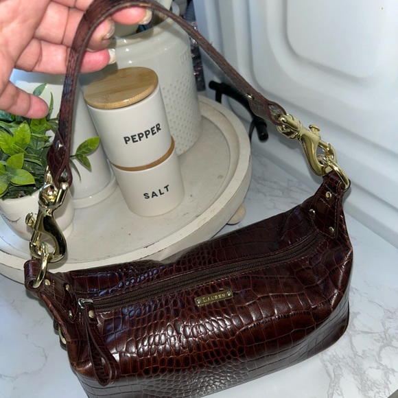 RALPH LAUREN Cocrodile Embossed Mini Baguette Bag - Picture 5 of 16